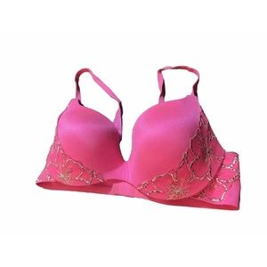 Victoria Secret Womens Hot Pink Lined Demi Buste Double Bra! 36D